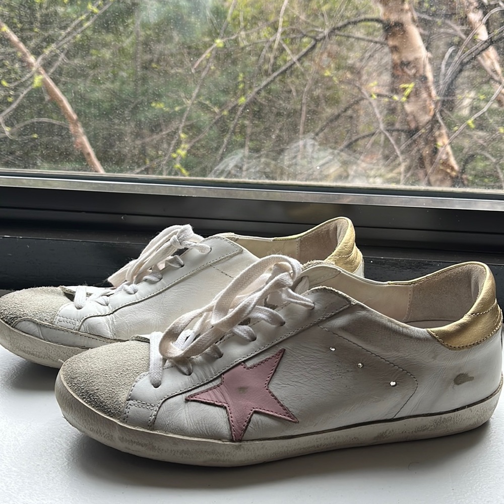 Pink, white and gold golden goose size 40